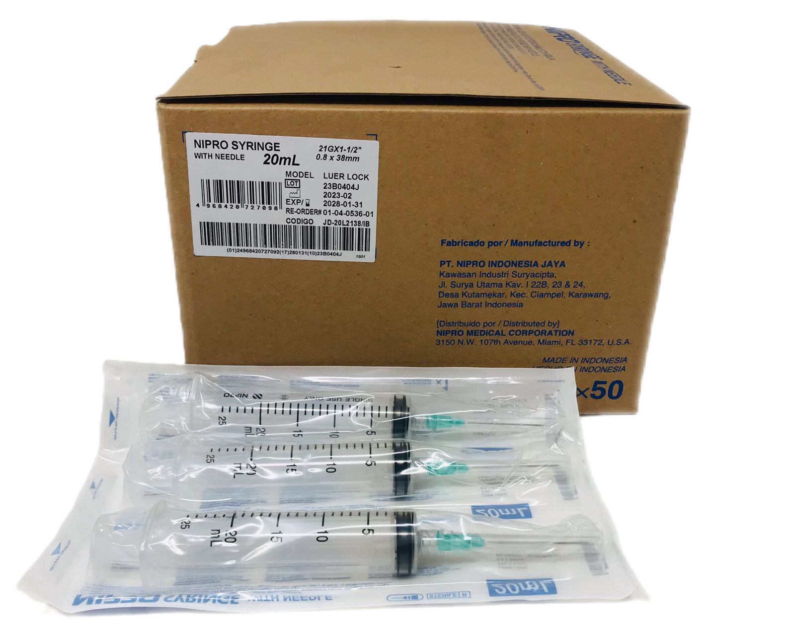 JERINGA DE 20 ML X 50 UND